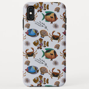 Aquatic animals pattern   ocean underwater life 14 iPhone XS max case