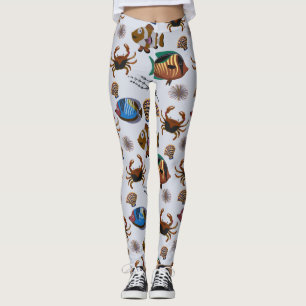 Aquatic animals pattern   ocean underwater life 14 leggings