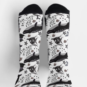 Aquatic animals pattern   ocean underwater life 16 socks