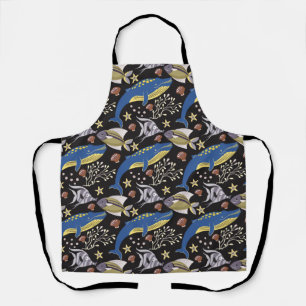 Aquatic animals pattern   ocean underwater life 17 apron