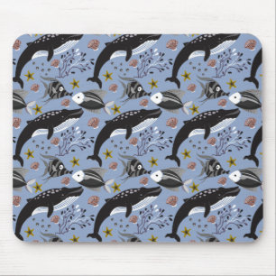 Aquatic animals pattern   ocean underwater life 19 mouse pad