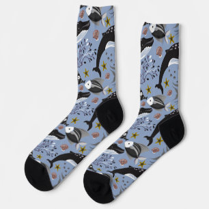 Aquatic animals pattern   ocean underwater life 19 socks