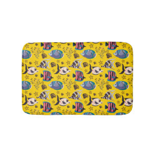 Aquatic animals pattern ocean underwater life 1 bath mat