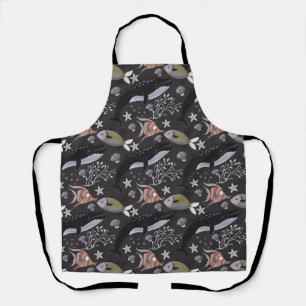 Aquatic animals pattern   ocean underwater life 20 apron