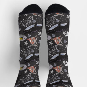Aquatic animals pattern   ocean underwater life 20 socks