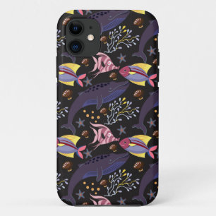 Aquatic animals pattern ocean underwater life 21 iPhone 11 case
