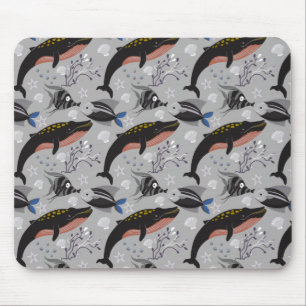 Aquatic animals pattern   ocean underwater life 23 mouse pad