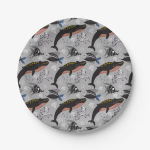 Aquatic animals pattern   ocean underwater life 23 paper plate