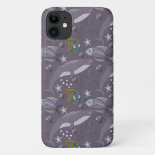 Aquatic animals pattern ocean underwater life 24 iPhone 11 case