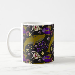 Aquatic animals pattern   ocean underwater life 25 coffee mug