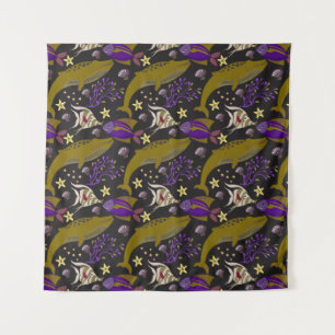 Aquatic animals pattern ocean underwater life 25 tapestry