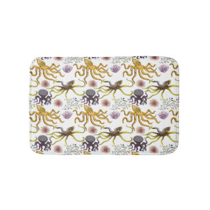 Aquatic animals pattern   ocean underwater life 26 bath mat