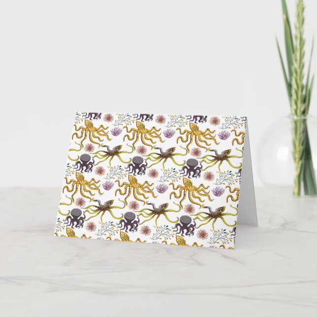 Aquatic animals pattern | ocean underwater life 26 card (Front)