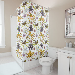 Aquatic animals pattern   ocean underwater life 26 shower curtain