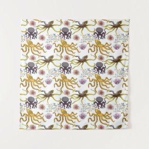 Aquatic animals pattern ocean underwater life 26 tapestry