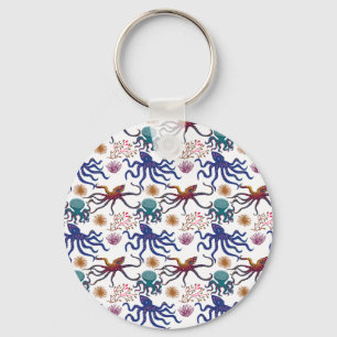 Aquatic animals pattern   ocean underwater life 27 key ring