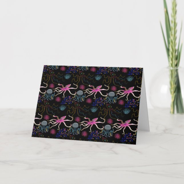 Aquatic animals pattern | ocean underwater life 28 card (Front)