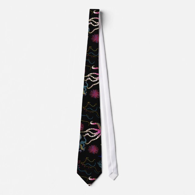 Aquatic animals pattern | ocean underwater life 28 tie (Front)