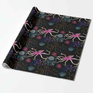 Aquatic animals pattern ocean underwater life 28 wrapping paper