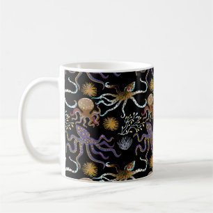 Aquatic animals pattern ocean underwater life 29 coffee mug
