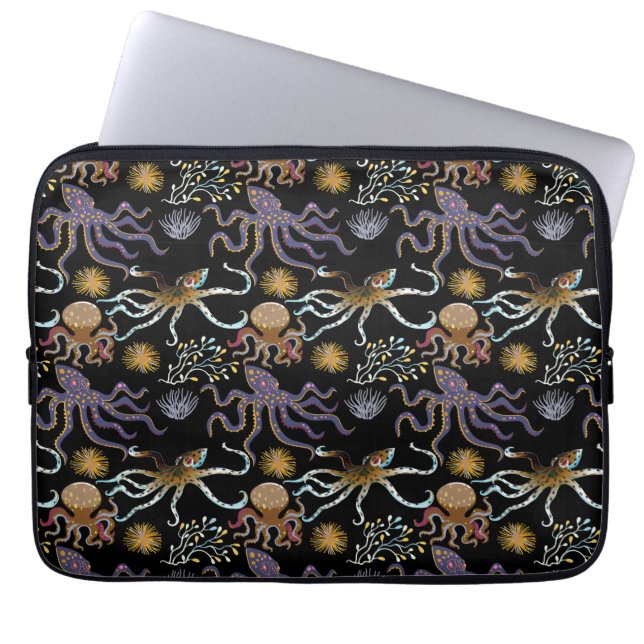 Aquatic animals pattern | ocean underwater life 29 laptop sleeve (Front)