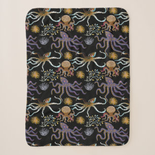 Aquatic animals pattern   ocean underwater life 29 sherpa blanket