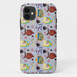 Aquatic animals pattern   ocean underwater life 2 iPhone 11 case