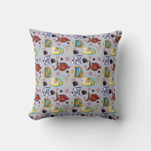 Aquatic animals pattern   ocean underwater life 2 cushion