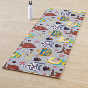 Aquatic animals pattern ocean underwater life 2 yoga mat