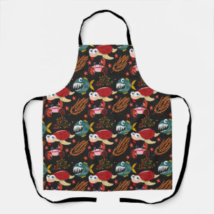 Aquatic animals pattern   ocean underwater life 30 apron