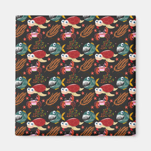 Aquatic animals pattern ocean underwater life 30 magnet