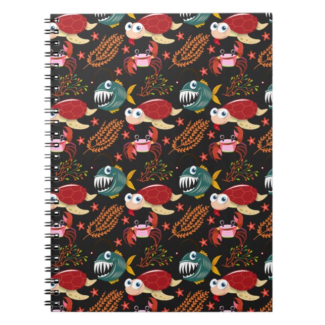 Aquatic animals pattern | ocean underwater life 30 notebook (Front)