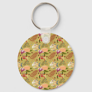 Aquatic animals pattern   ocean underwater life 31 key ring