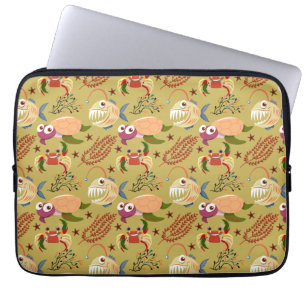 Aquatic animals pattern ocean underwater life 31 laptop sleeve