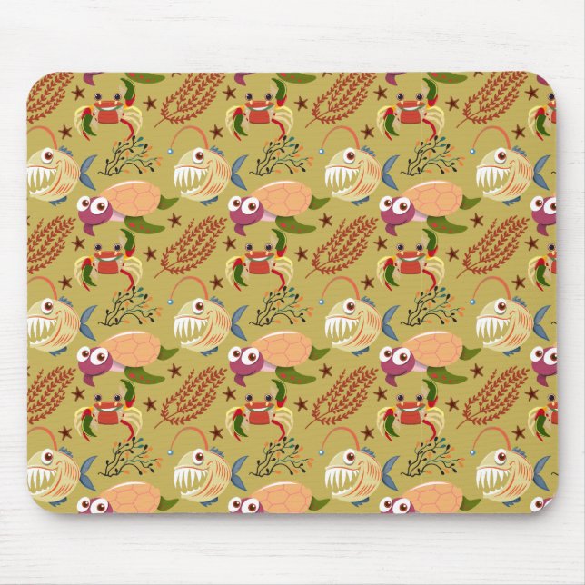 Aquatic animals pattern | ocean underwater life 31 mouse pad (Front)