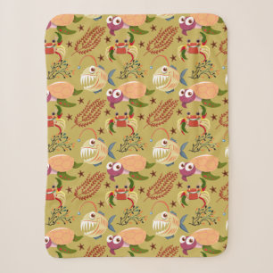 Aquatic animals pattern ocean underwater life 31 sherpa blanket