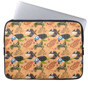 Aquatic animals pattern   ocean underwater life 32 laptop sleeve