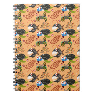 Aquatic animals pattern   ocean underwater life 32 notebook