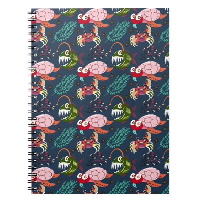 Aquatic animals pattern | ocean underwater life 34 notebook (Front)