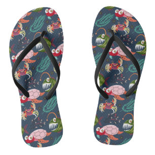 Aquatic animals pattern   ocean underwater life 34 thongs