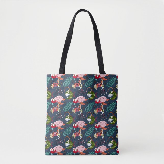 Aquatic animals pattern | ocean underwater life 34 tote bag (Front)