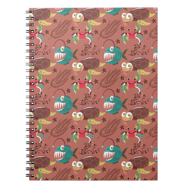 Aquatic animals pattern | ocean underwater life 35 notebook (Front)