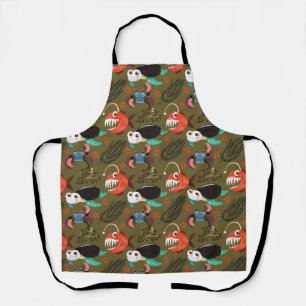 Aquatic animals pattern ocean underwater life 36 apron
