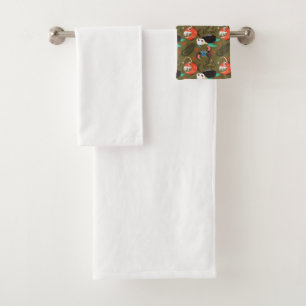 Aquatic animals pattern ocean underwater life 36 bath towel set