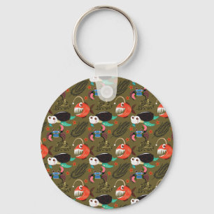 Aquatic animals pattern ocean underwater life 36 key ring