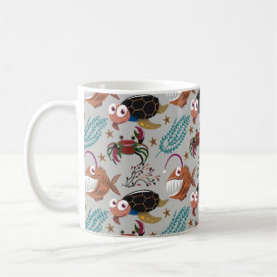Aquatic animals pattern ocean underwater life 37 coffee mug