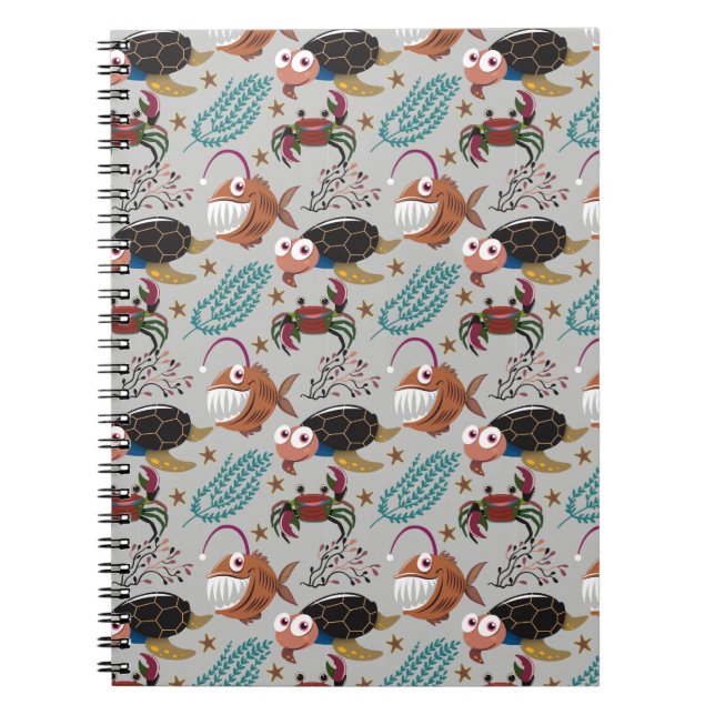 Aquatic animals pattern | ocean underwater life 37 notebook (Front)