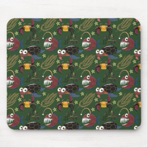 Aquatic animals pattern ocean underwater life 38 mouse pad
