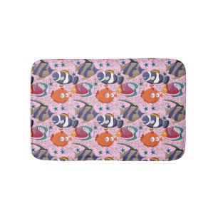 Aquatic animals pattern   ocean underwater life 39 bath mat