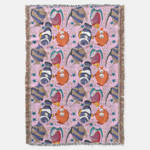 Aquatic animals pattern ocean underwater life 39 throw blanket